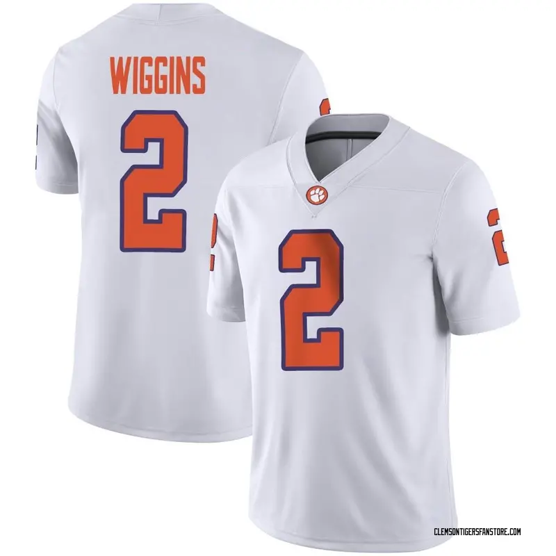 Game Men's Nate Wiggins Clemson Tigers White Football Jersey